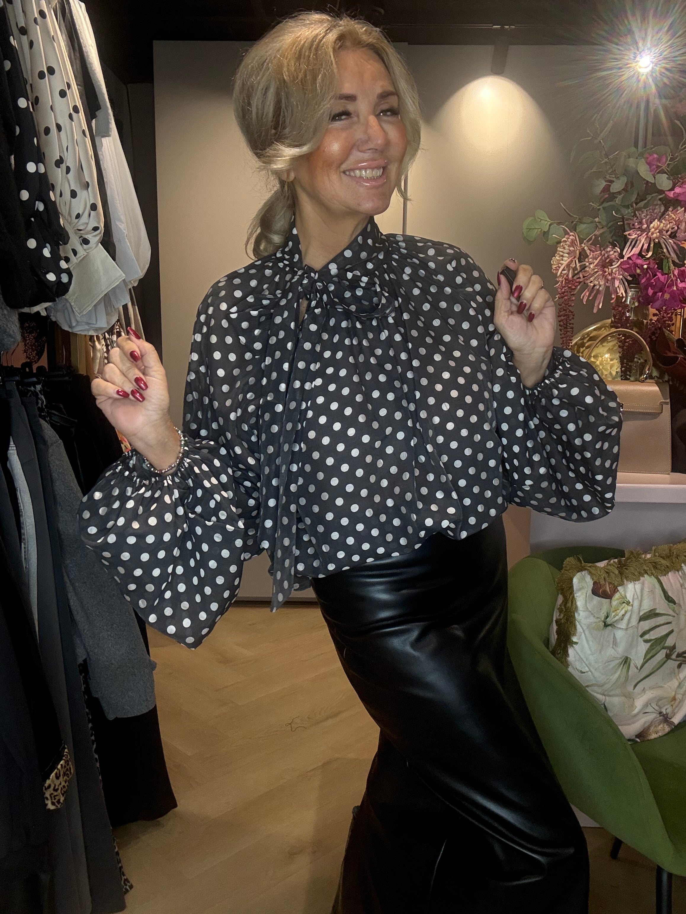 Polkadot zwart Wit Kleine stip